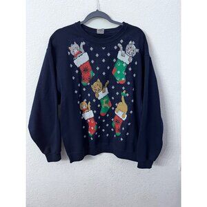 Jerzee’s Christmas cats sweatshirt women size large